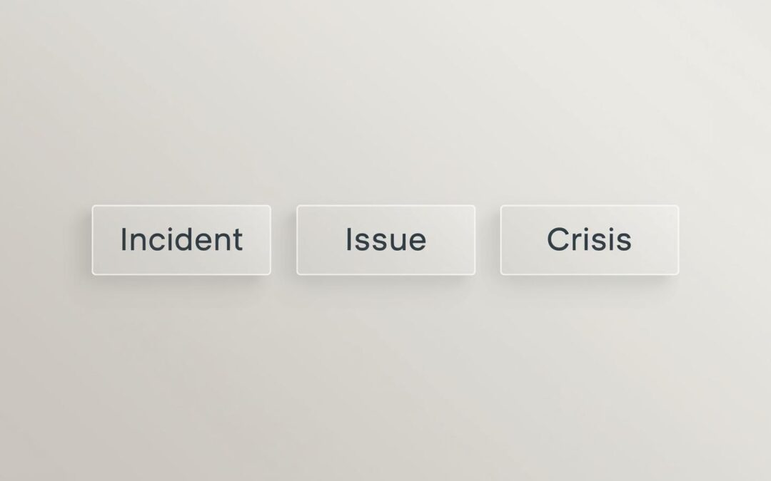 Incident, issue of crisis